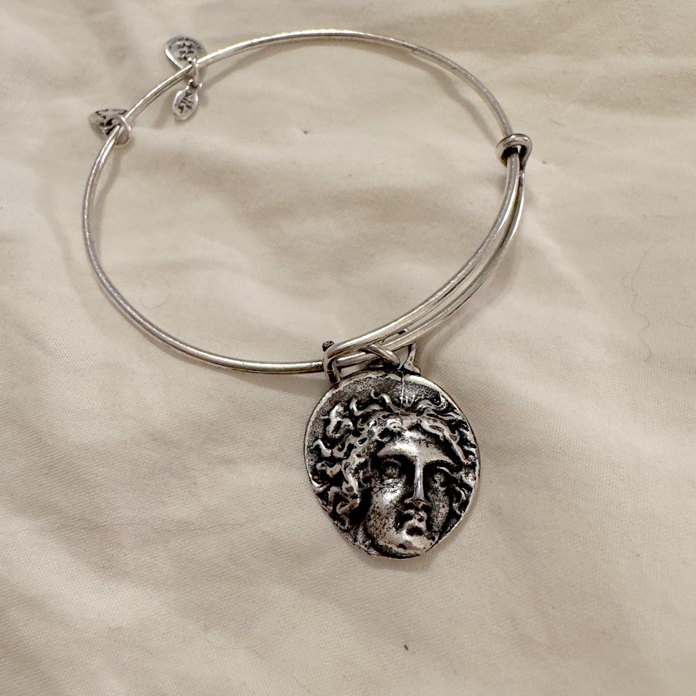 HTF Helios Alex and Ani bangle bracelet in silver mix metal
